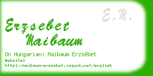 erzsebet maibaum business card